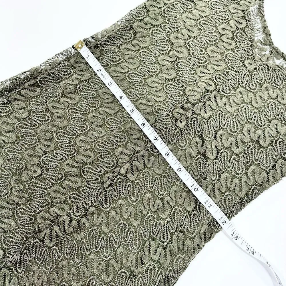 Free people foiled again olive green lace body con mini dress S